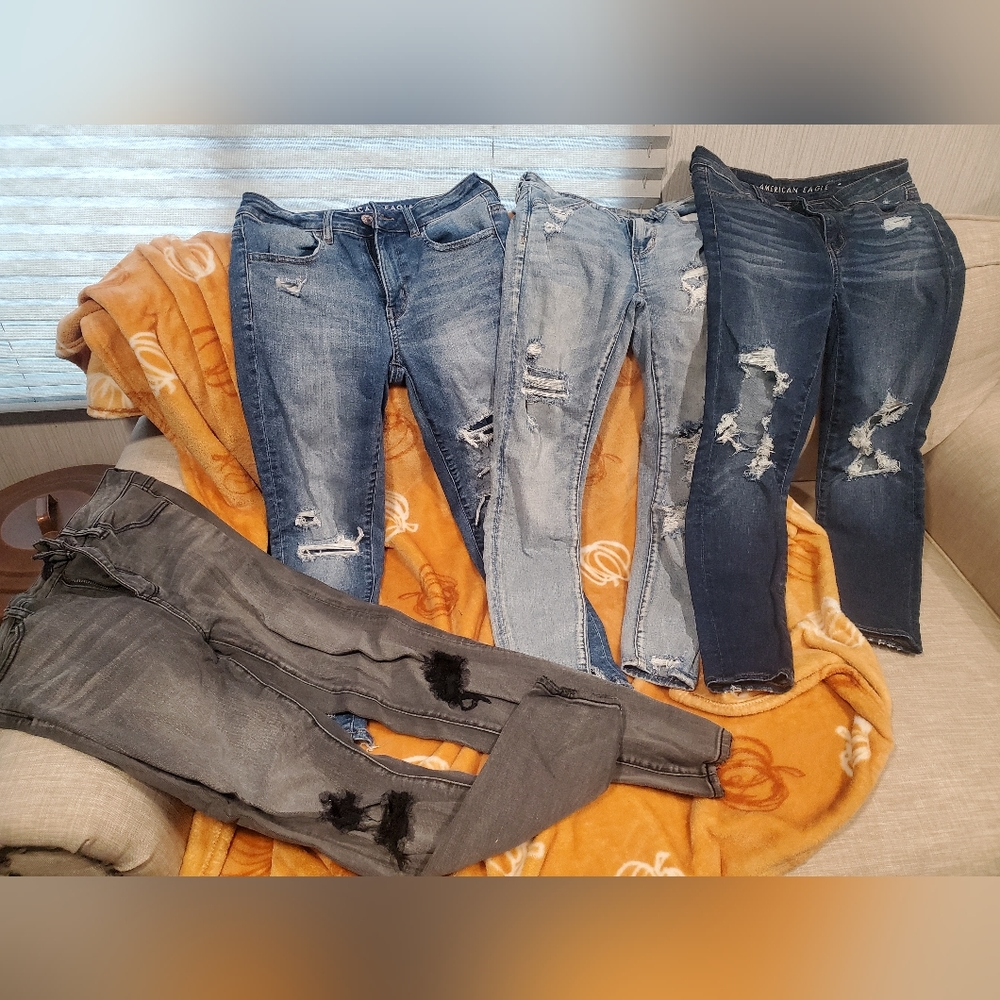 Lot of 4 pairs Women's American Eagle Jeggings all size 4XS great condition